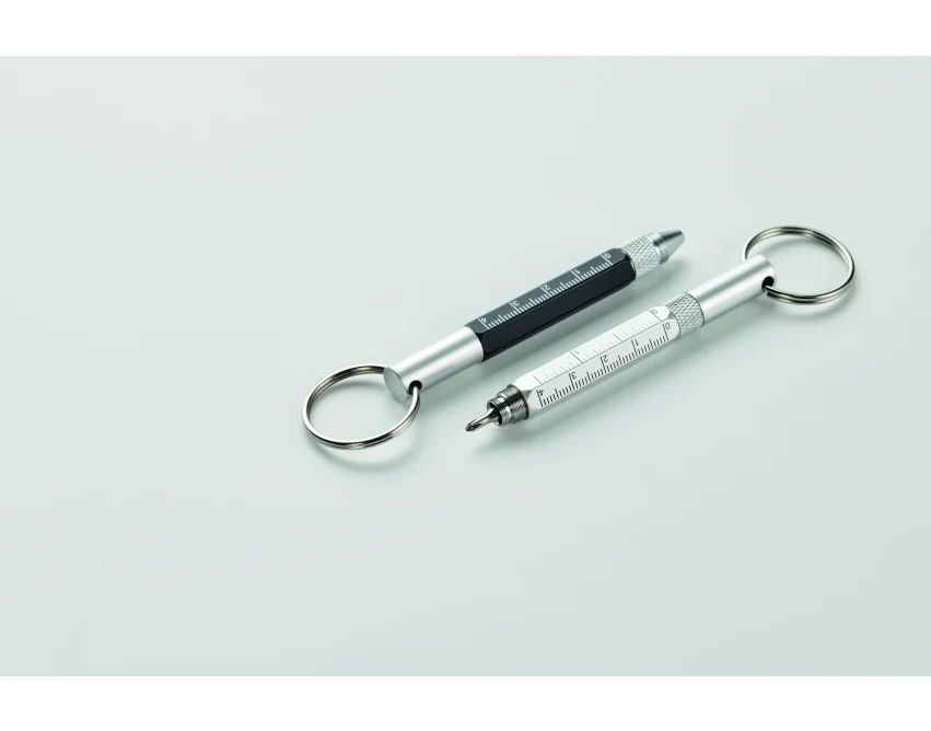 Czarny wielofunkcyjny brelok Twen z długopisem i rysikiem