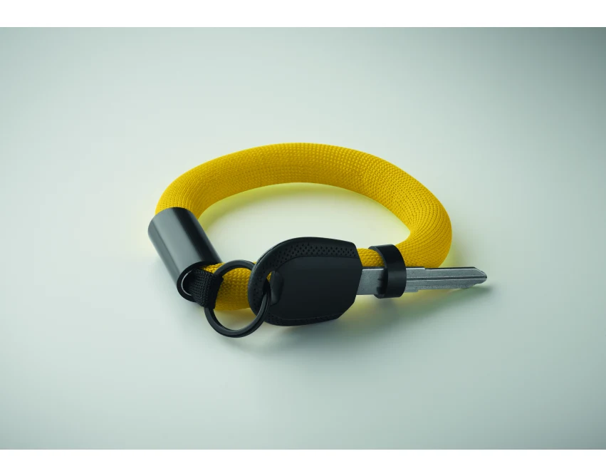 Żółty brelok pływający Polly z logo – opaska na rękę
