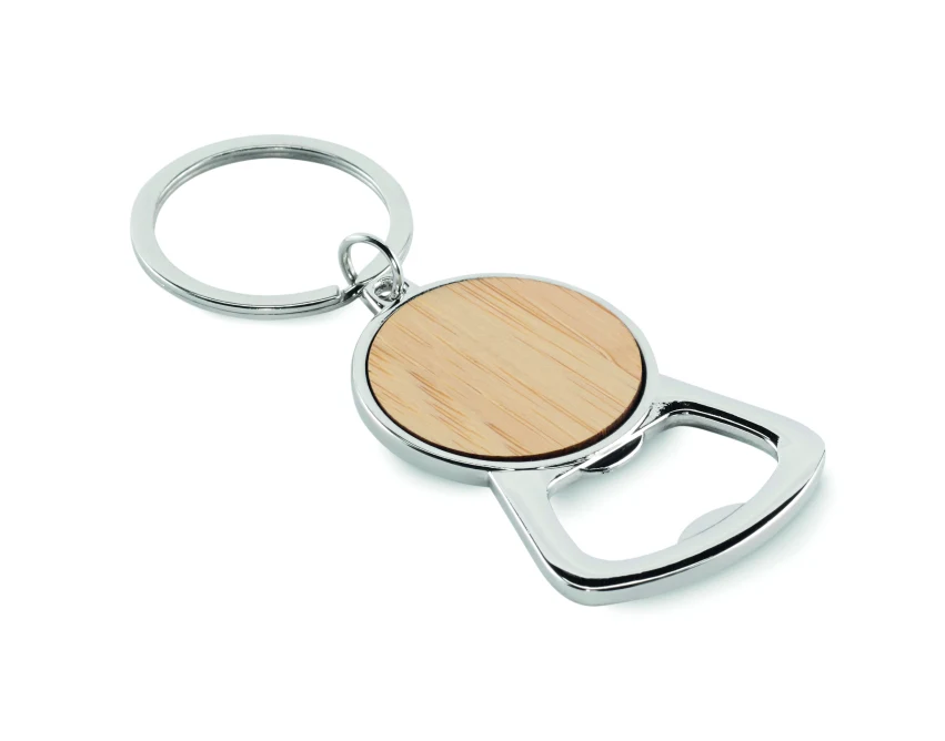 Brelok bambusowy z otwieraczem i grawerem logo Keypop
