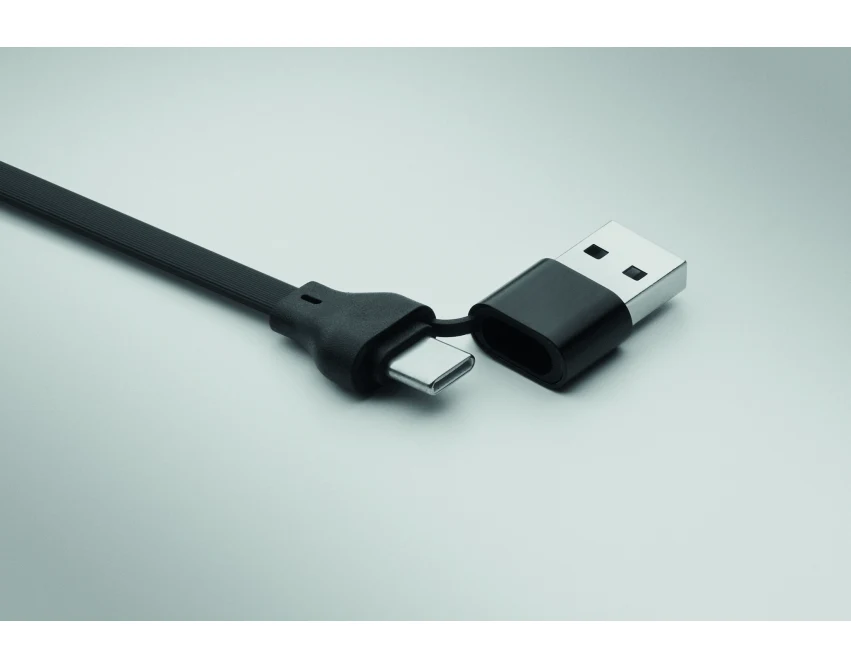 Czarny brelok 60W z kablem USB-C/micro-B i stojakiem