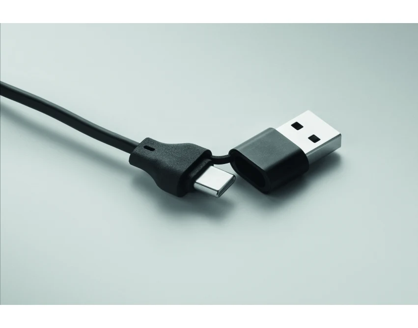 Czarny brelok 4w1 z bambusem i szybkim ładowaniem 60W