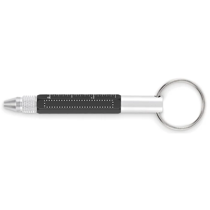 Schemat znakowania dla Tampondruk - P3 na gadżecie: Czarny wielofunkcyjny brelok Twen z długopisem i rysikiem