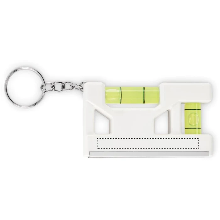 Schemat znakowania dla Etykieta - DL na gadżecie: Biały brelok magnetyczny z poziomicą i miarką – z logo