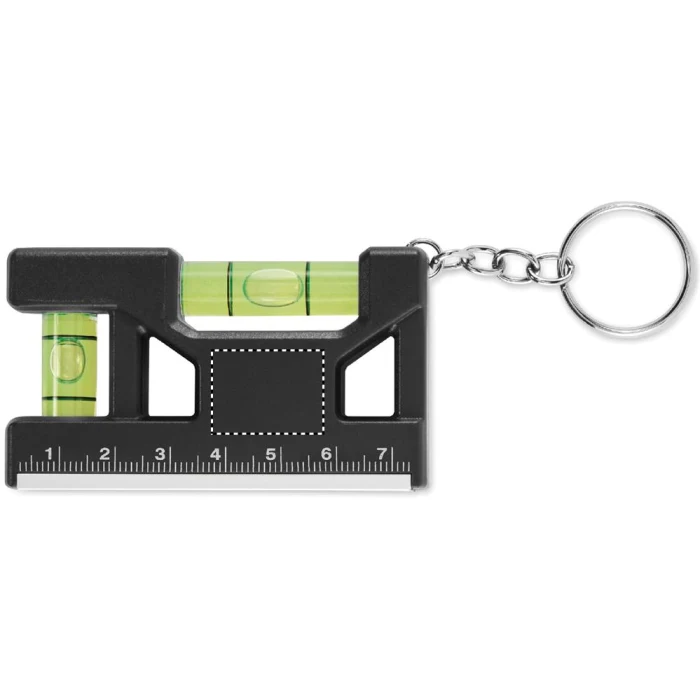 Schemat znakowania dla Etykieta - DL na gadżecie: Czarny brelok magnetyczny z poziomicą i miarką z logo