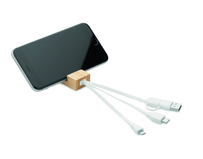 Bambusowy brelok 3w1 z podstawką i grawerem Clauerc