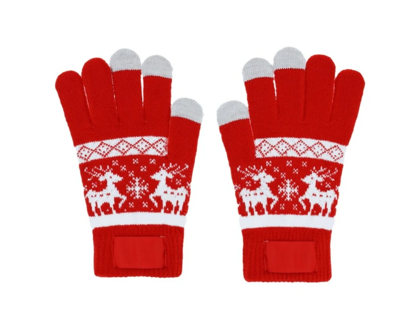 Czerwone rękawiczki świąteczne z akrylu z logo firmy