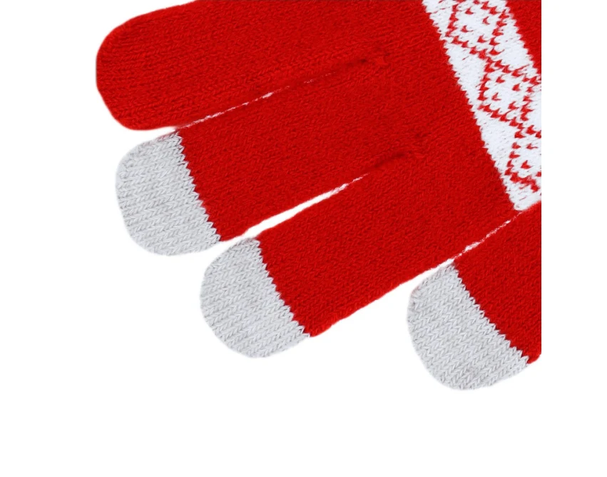 Czerwone rękawiczki świąteczne z akrylu z logo firmy