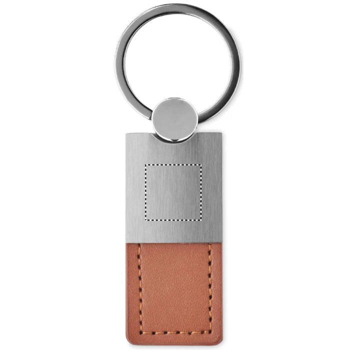 Schemat znakowania dla Grawerowanie laserowe - L2 na gadżecie: Brązowy brelok Columbus ze skóry PU z grawerem logo firmy