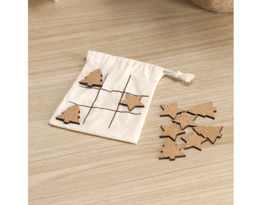 Świąteczna gra kółko i krzyżyk z korka z logo firmy