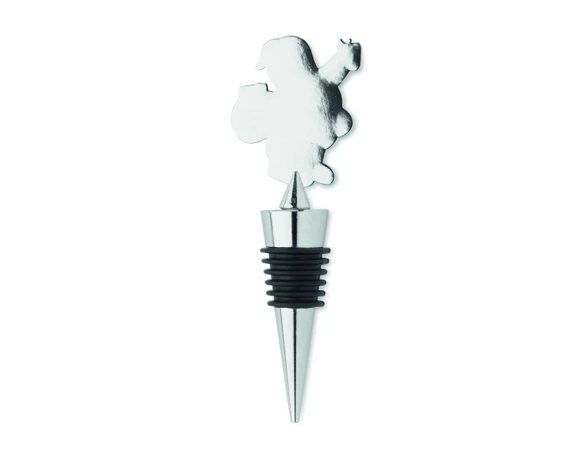 Srebrny korek do wina Alto z Mikołajem – prezent firmowy