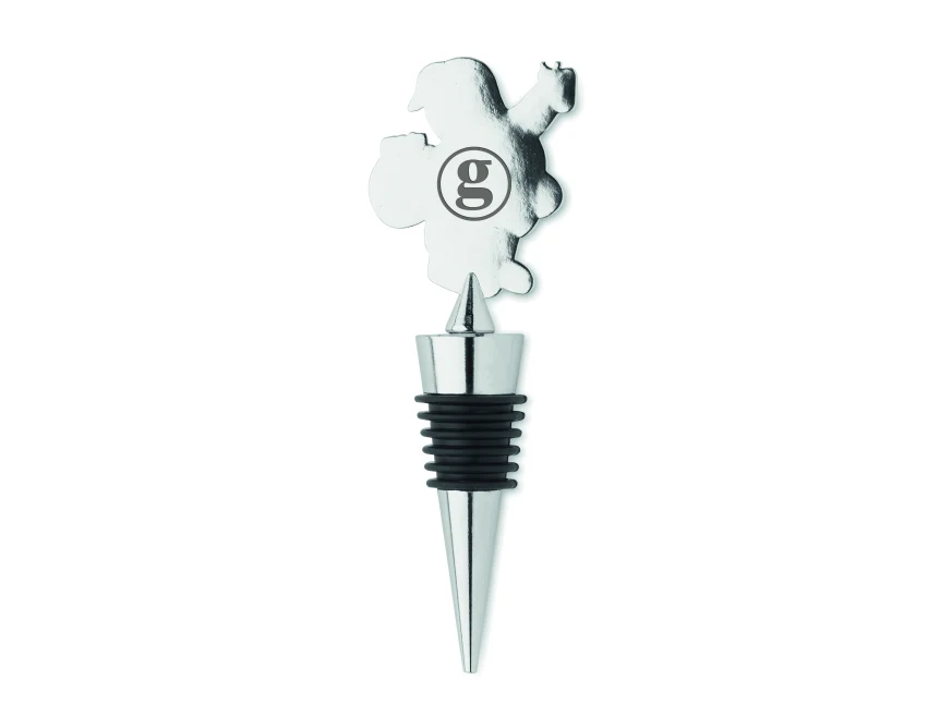 Srebrny korek do wina Alto z Mikołajem – prezent firmowy