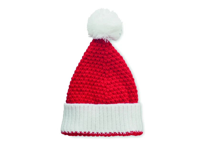 Czapka świąteczna Auriga z czerwonego akrylu z logo firmy