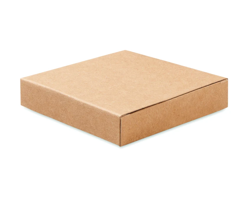 Drewniane ozdoby świąteczne z logo w pudełku kraft