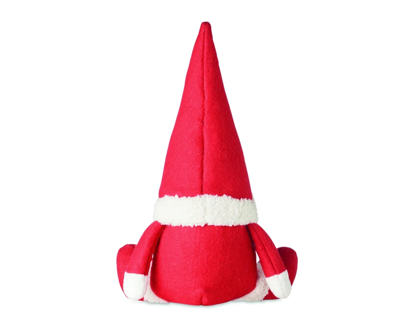 Czerwony krasnal świąteczny z logo – filc, personalizacja