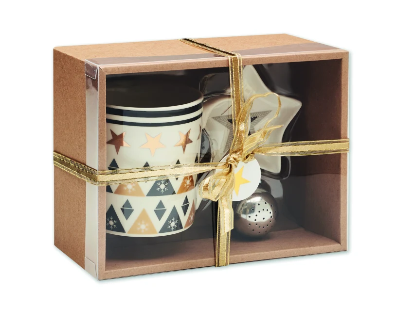 Świąteczny zestaw Unique: kubek ceramiczny i gwiazdka