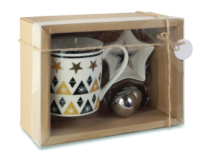 Świąteczny zestaw Unique: kubek ceramiczny i gwiazdka