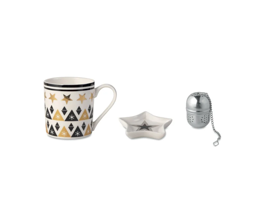 Świąteczny zestaw Unique: kubek ceramiczny i gwiazdka