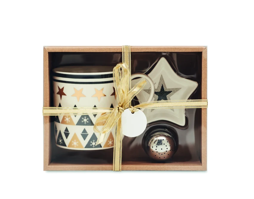 Świąteczny zestaw Unique: kubek ceramiczny i gwiazdka