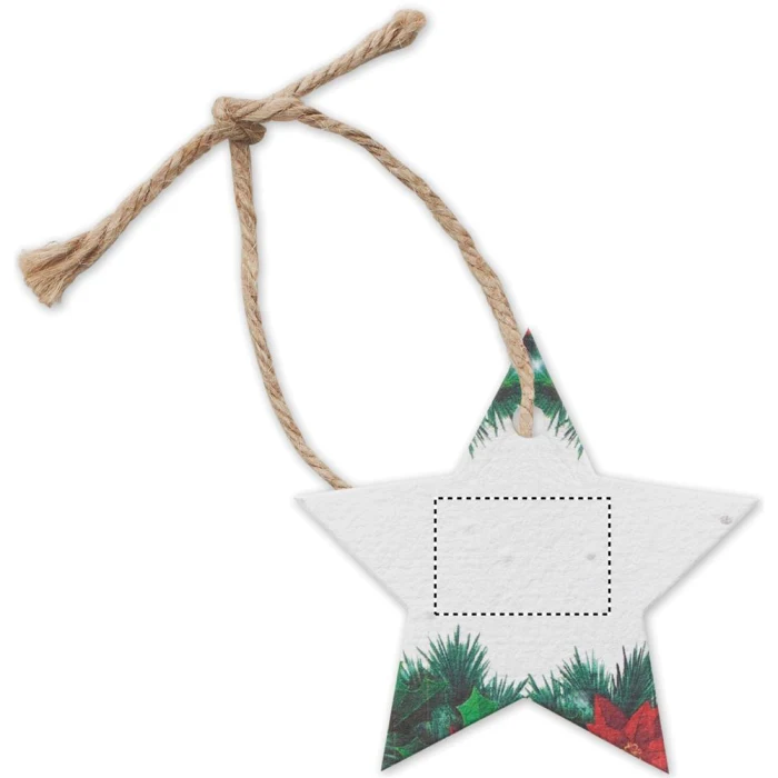 Schemat znakowania dla Tampondruk - P3 na gadżecie: Biała zawieszka choinkowa z papieru z nasionami Starseed
