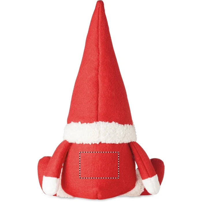 Schemat znakowania dla Transfer cyfrowy - TD1 na gadżecie: Czerwony krasnal świąteczny z logo – filc, personalizacja