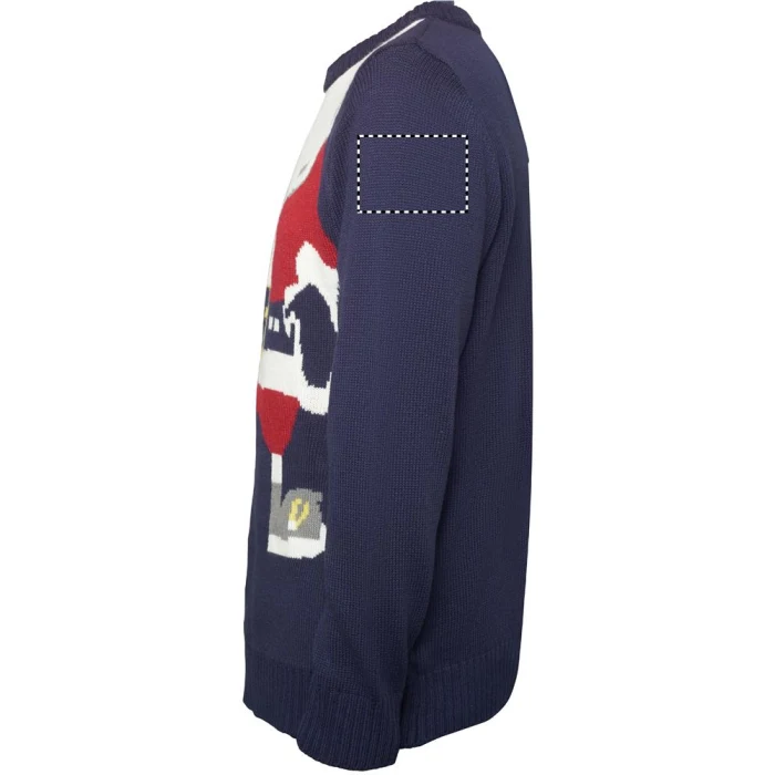 Schemat znakowania dla Transfer cyfrowy - TD1 na gadżecie: Granatowy sweter świąteczny S/M z Mikołajem, akryl, logo