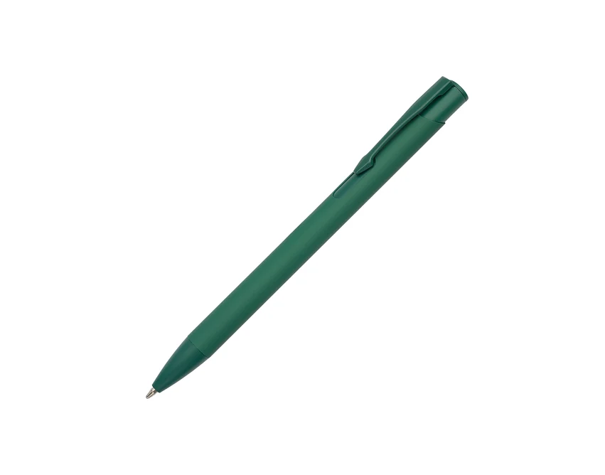 Długopis Cliko soft touch ciemnozielony z recyklingu z logo