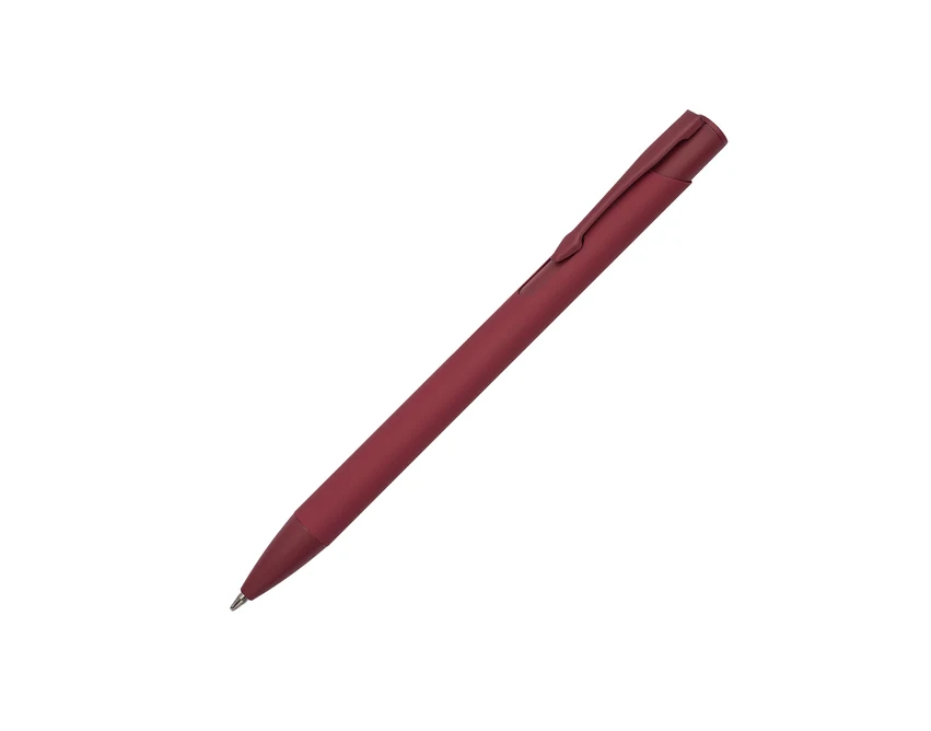 Bordowy długopis Cliko soft touch z logo dla firm