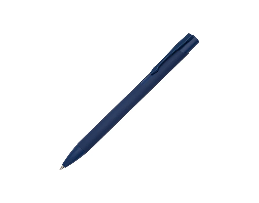 Granatowy długopis Cliko soft-touch z logo firmy