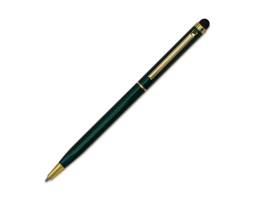 Długopis Touch Tip Gold zielony z rysikiem i logo firmy