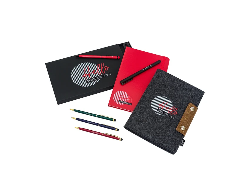 Długopis bordowy aluminiowy Touch Gold z gumką i logo