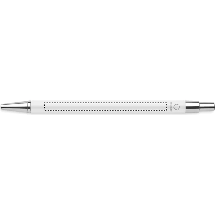 Schemat znakowania dla Tampondruk - P4 na gadżecie: Biały długopis aluminiowy z recyklingu z grawerem logo