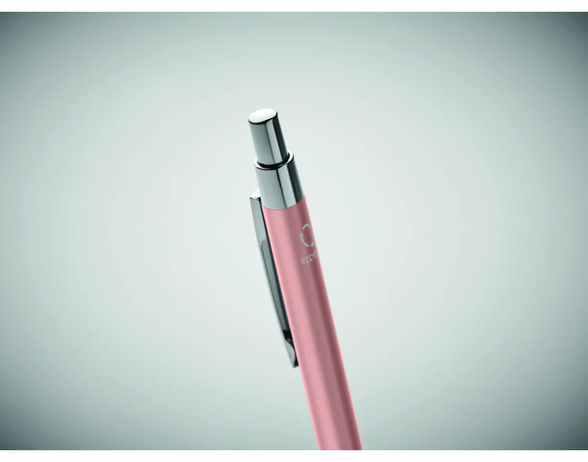 Długopis reklamowy beżowo-czerwony z grawerem logo