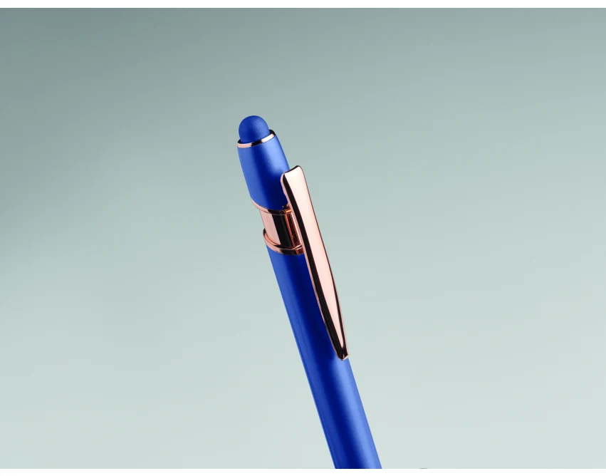 Długopis reklamowy Scribble niebieski z logo, aluminium eco