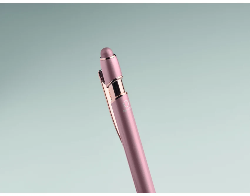 Długopis Scribble rose gold z logo – beżowo-czerwony premium