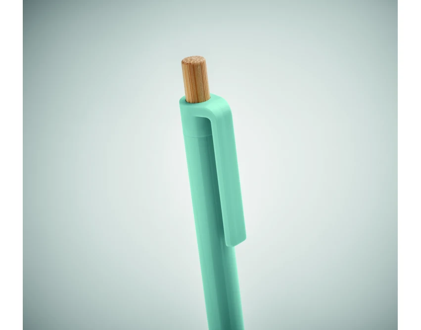 Miętowy długopis reklamowy z recyklingu ABS i bambusa