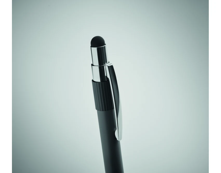 Czarny długopis metalowy z grawerem i rysikiem Edd