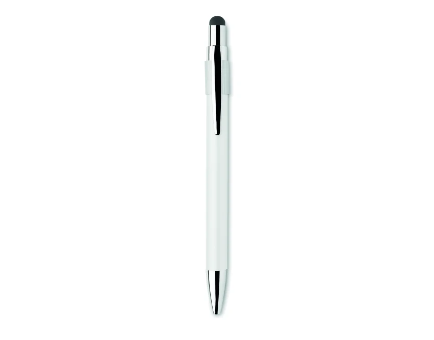 Biały długopis touch pen z aluminium z logo – Edd