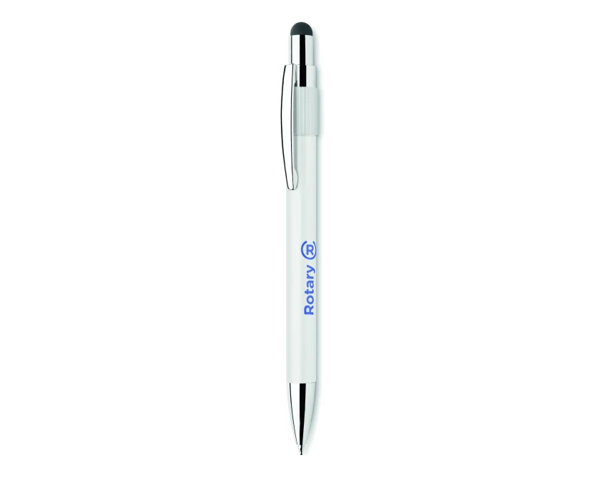 Biały długopis touch pen z aluminium z logo – Edd