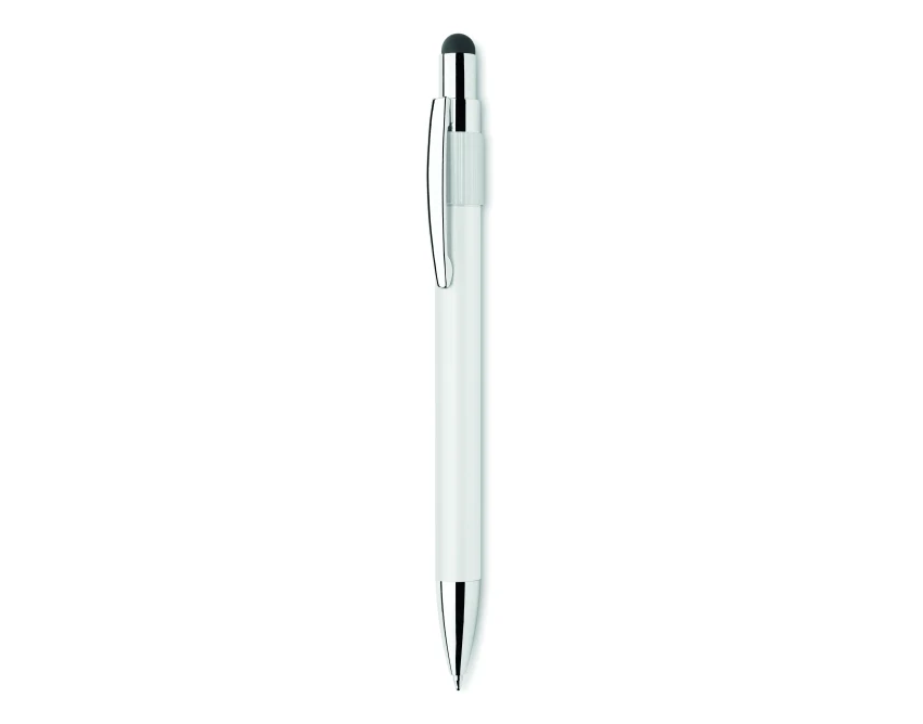 Biały długopis touch pen z aluminium z logo – Edd