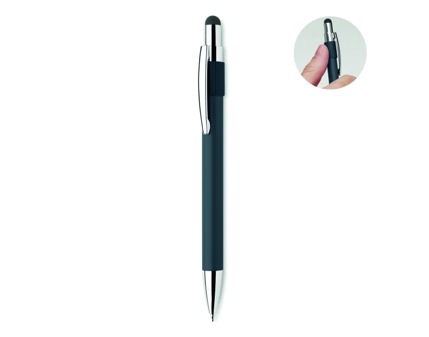 Długopis Edd z rysikiem, granat, aluminium z recyklingu