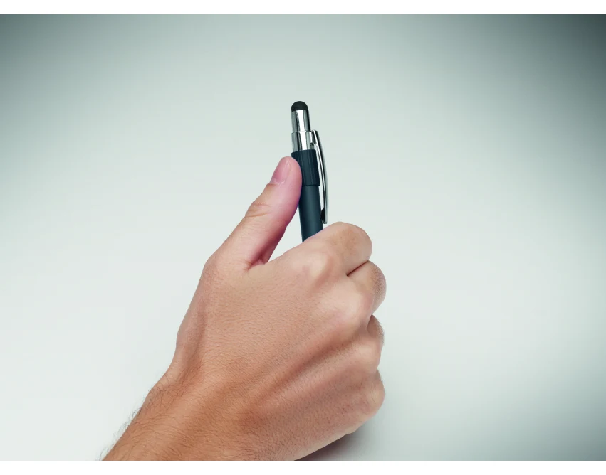 Długopis Edd z rysikiem, granat, aluminium z recyklingu