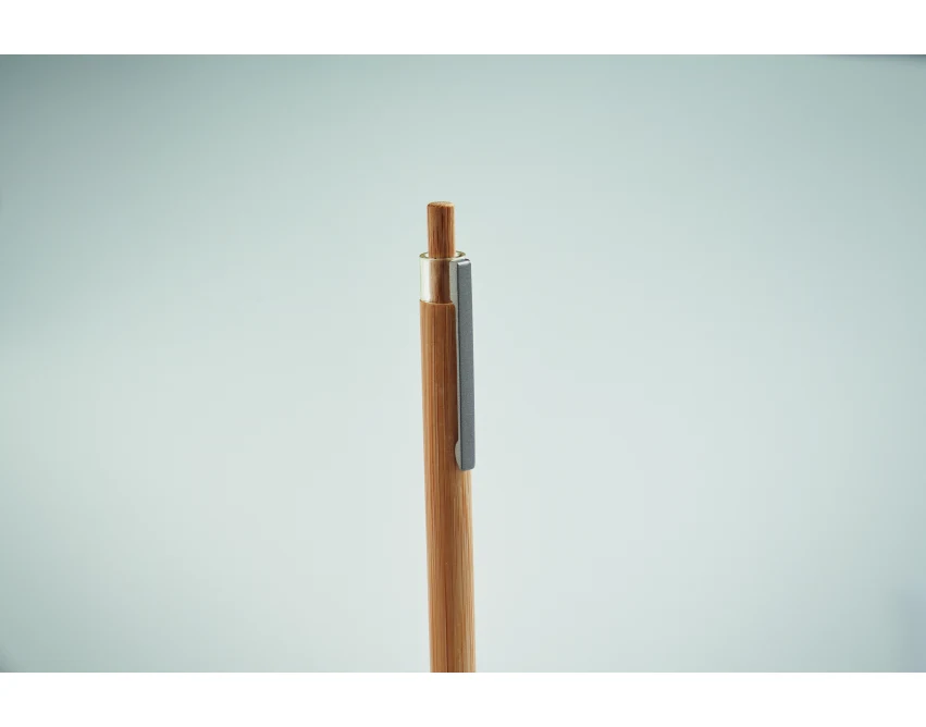 Długopis bambusowy Itea z metalowym klipem, jasne drewno