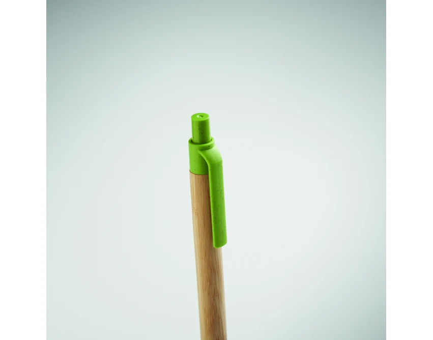 Zielony długopis bambusowy Itea colour FSC z logo