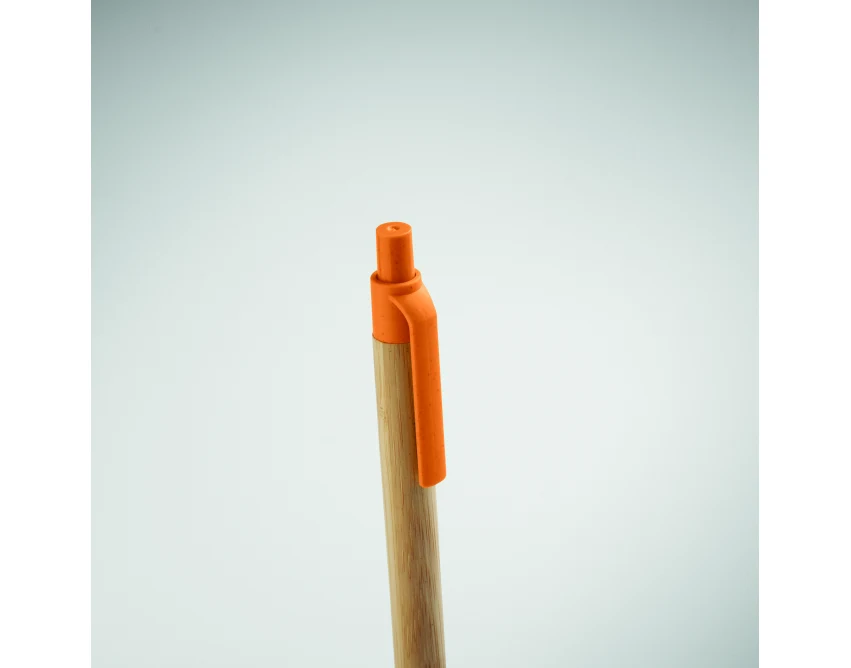 Długopis bambusowy Itea colour pomarańczowy z logo
