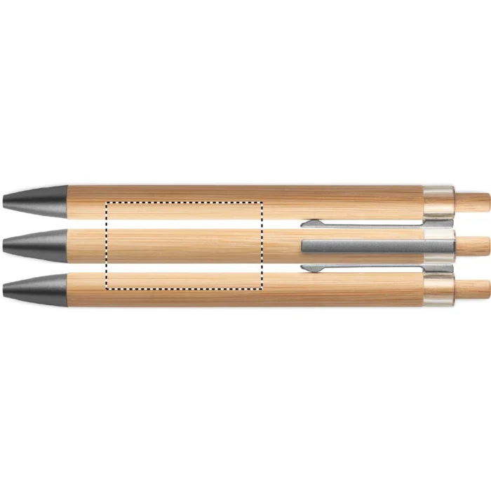 Schemat znakowania dla Sitodruk 360° - RS2 na gadżecie: Długopis bambusowy Itea z metalowym klipem, jasne drewno