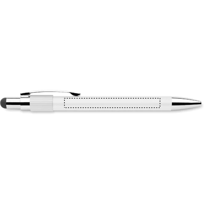 Schemat znakowania dla Tampondruk - P3 na gadżecie: Biały długopis touch pen z aluminium z logo – Edd