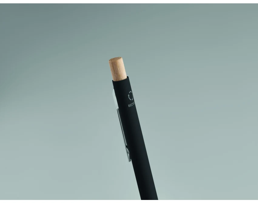 Czarny długopis metalowy Bergamo z grawerem logo