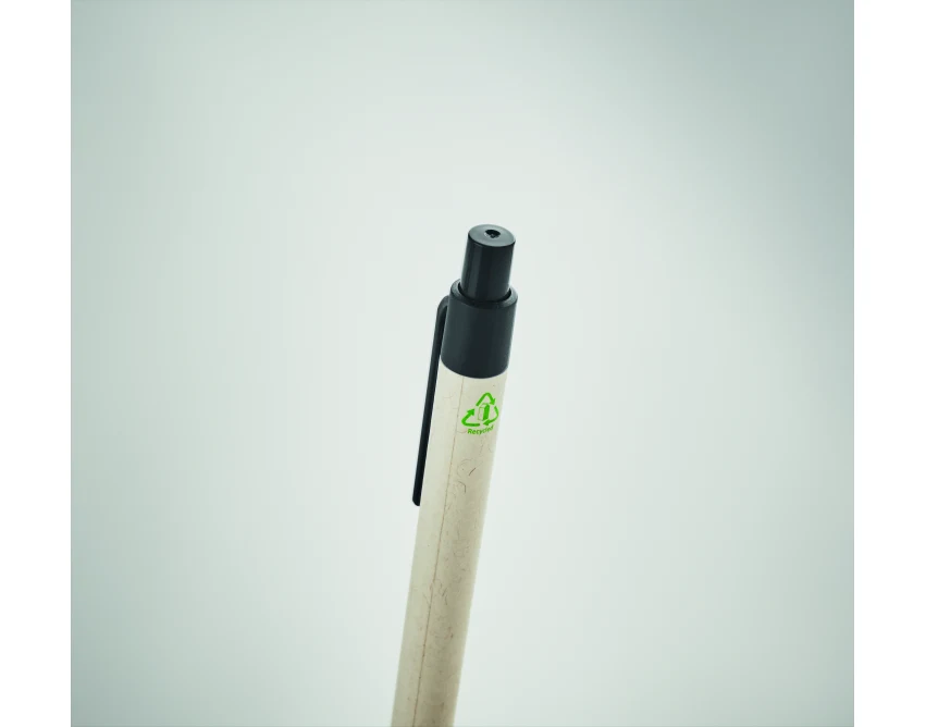 Eko długopis z kartonu po mleku, czarny z logo firmy