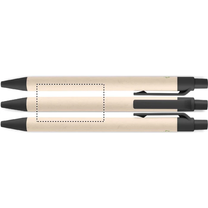 Schemat znakowania dla Sitodruk 360° - RS2 na gadżecie: Eko długopis z kartonu po mleku, czarny z logo firmy