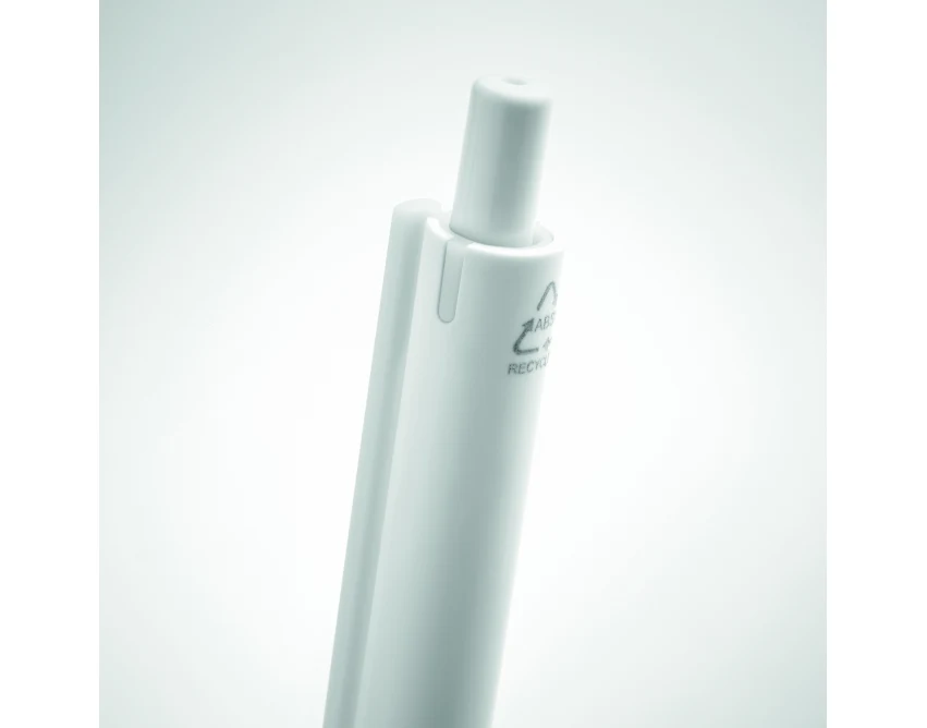 Biały długopis z recyklingu z nadrukiem logo dla firm